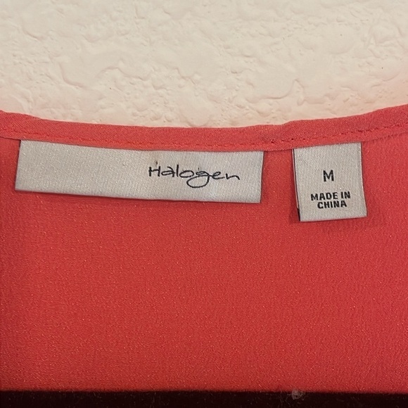 Halogen Women’s Tank Top Medium Pink 100% Silk Lightweight Tie Waist Coastal - Picture 5 of 11